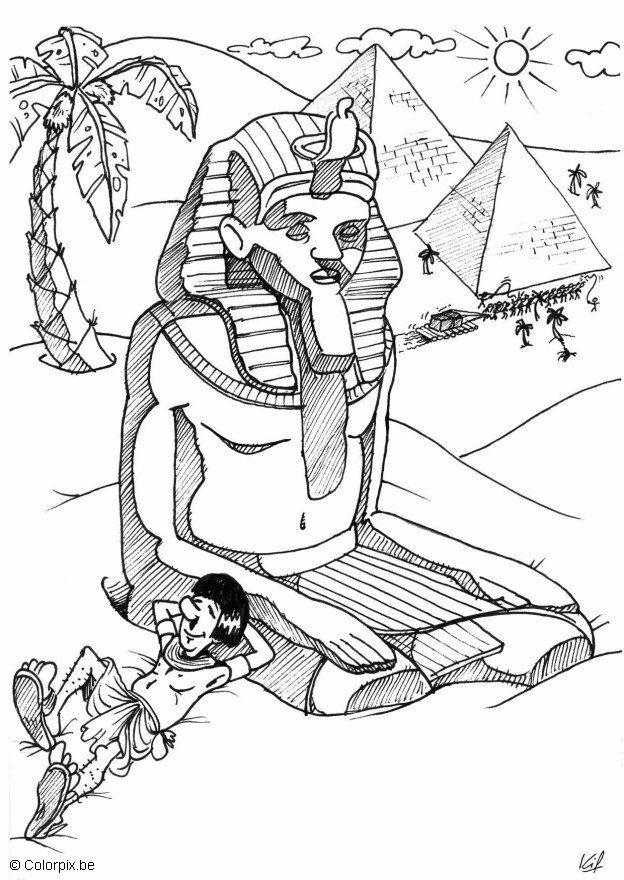 Fargeleggingsbilde pyramider i egypt