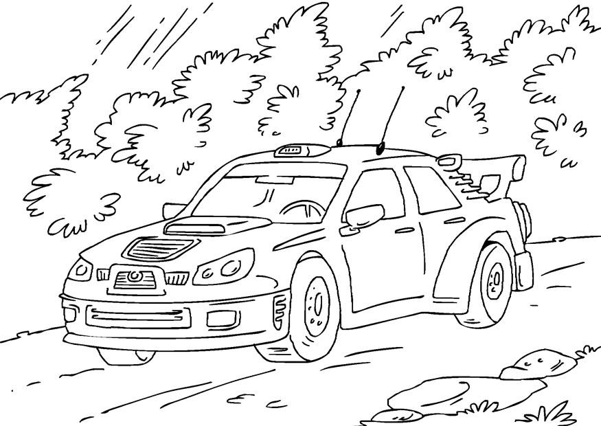 rallybil Fargeleggingsbilde rallybil
