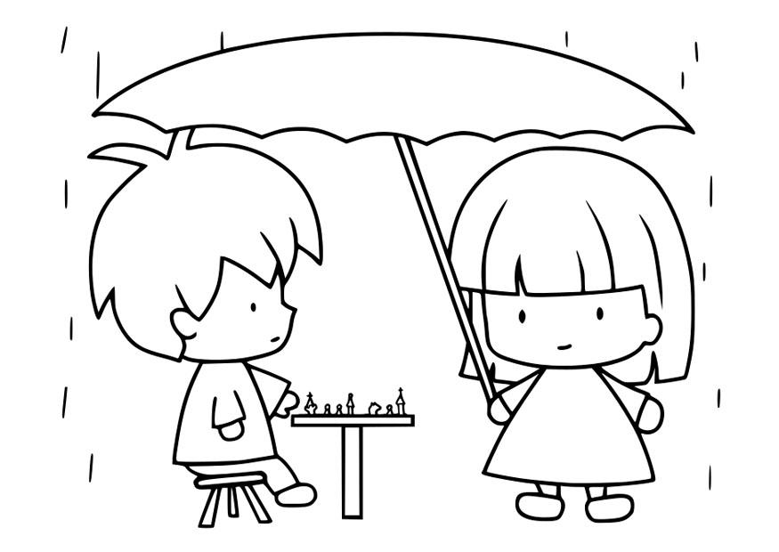 regn Fargeleggingsbilde regn