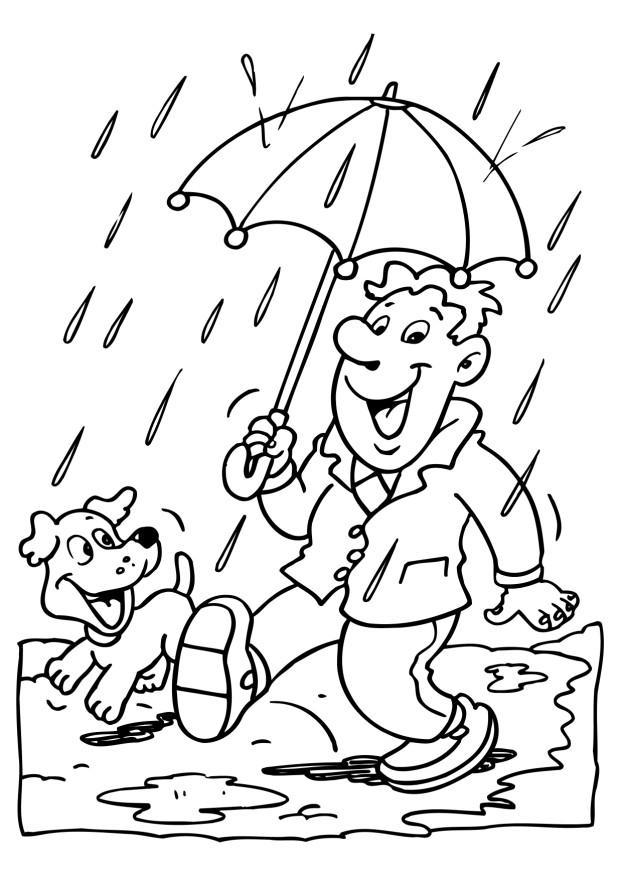 regn Fargeleggingsbilde regn