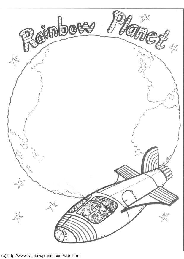 regnbue planet Fargeleggingsbilde regnbue planet