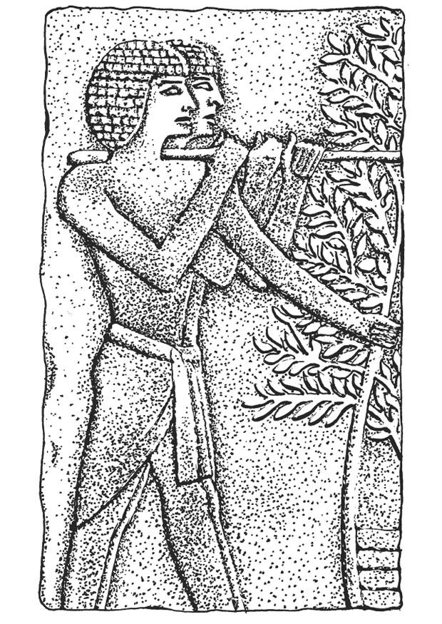 Fargeleggingsbilde relief - egypt