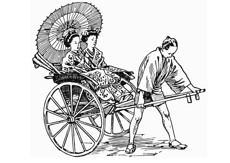 Fargeleggingsbilde riksha