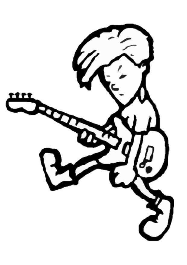 Fargeleggingsbilde rockemusiker