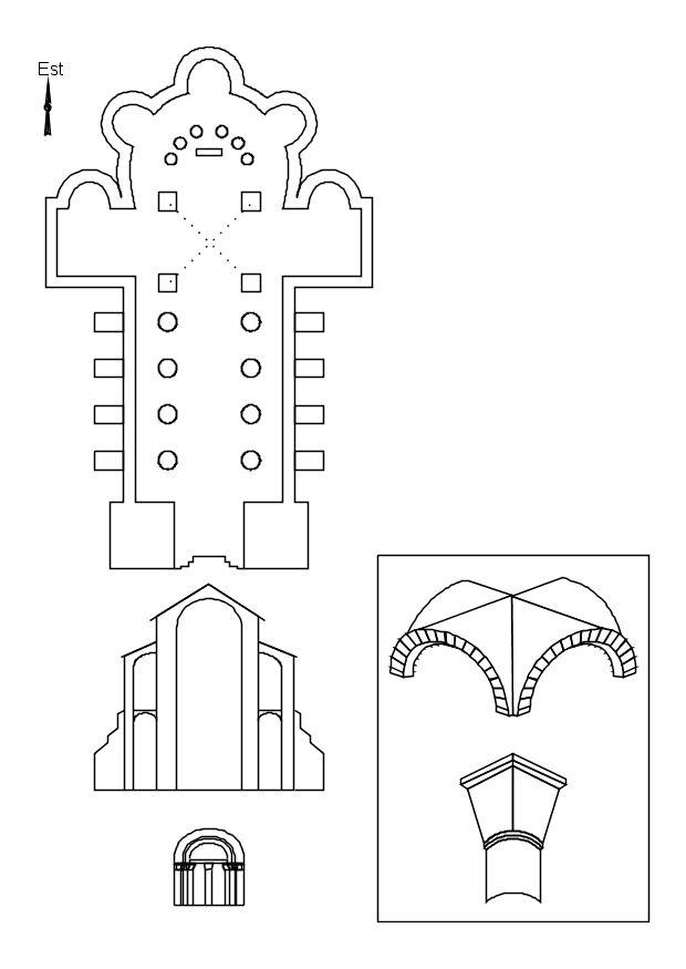 Fargeleggingsbilde romansk kirke