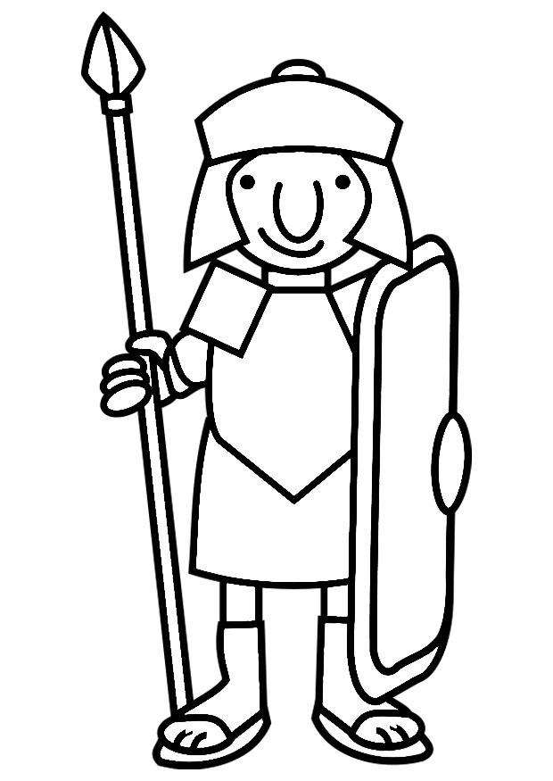 Fargeleggingsbilde romersk soldat