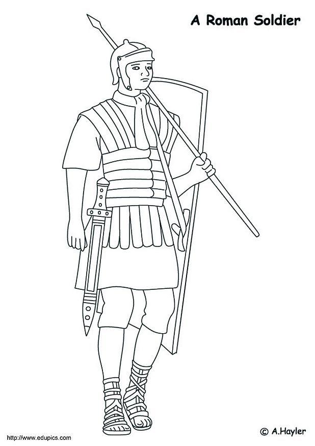 romersk soldat Fargeleggingsbilde romersk soldat