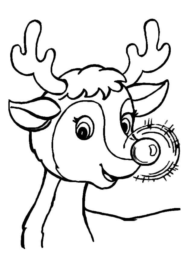 rudolf er rA¸d pA¥ nesen Fargeleggingsbilde rudolf er rA¸d pA¥ nesen