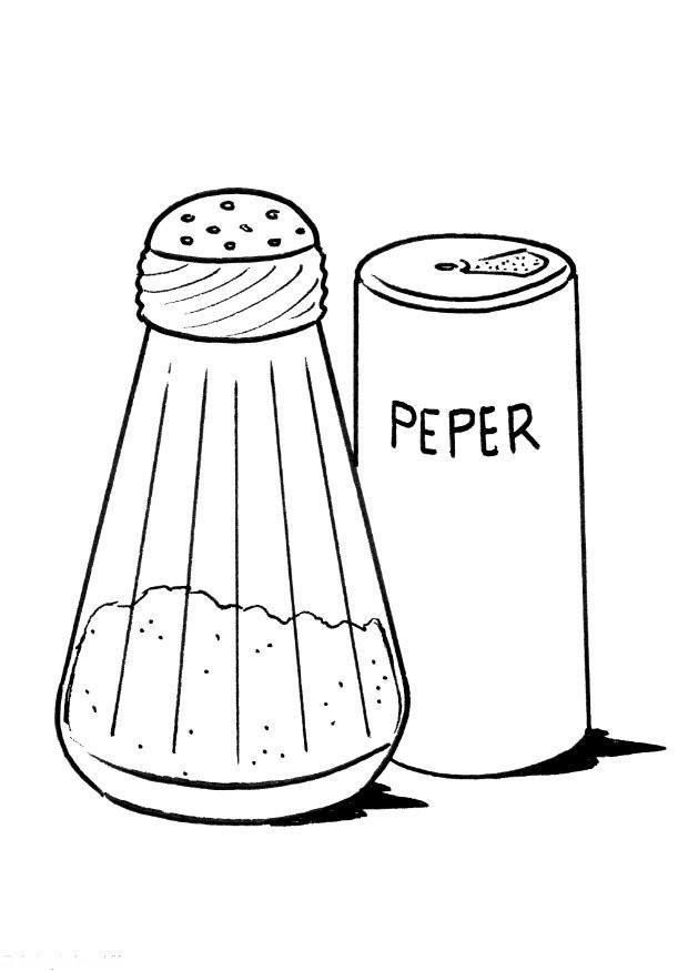 Fargeleggingsbilde salt og pepper