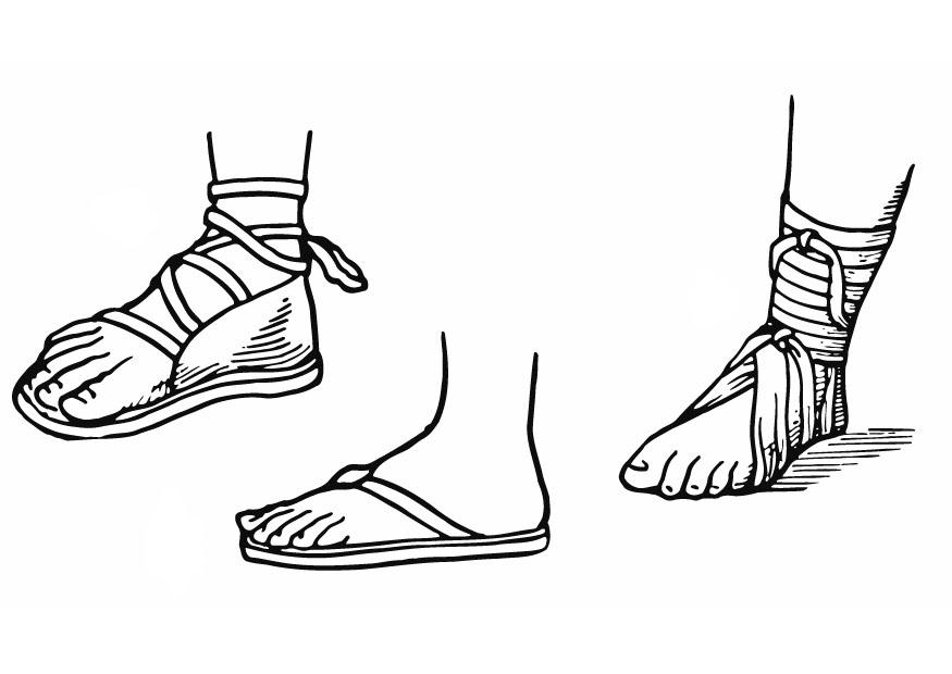Fargeleggingsbilde sandaler