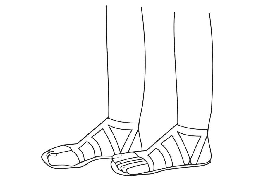 Fargeleggingsbilde sandaler