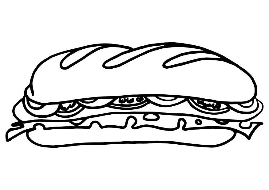 Fargeleggingsbilde sandwich