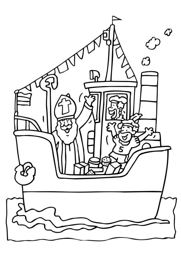 sankt nikolaus i bA¥ten Fargeleggingsbilde sankt nikolaus i bA¥ten