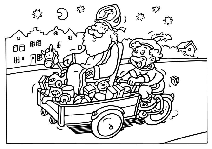 sankt nikolaus og svarte-petter Fargeleggingsbilde sankt nikolaus og svarte-petter