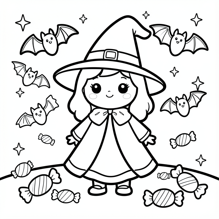 sA¸t halloween-heks Fargeleggingsbilde sA¸t halloween-heks