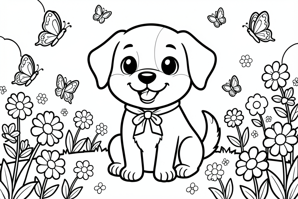 sA¸t hund i hagen Fargeleggingsbilde sA¸t hund i hagen