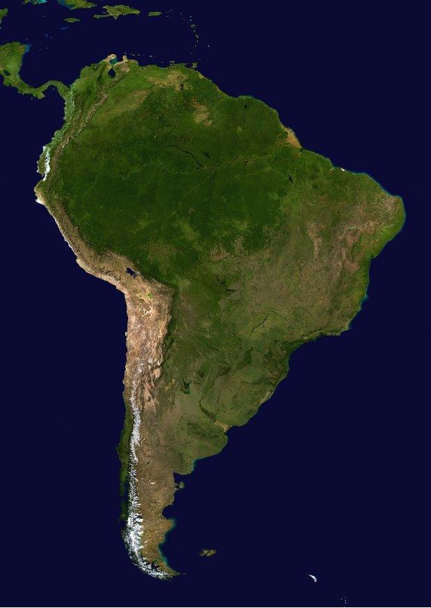 Foto satelittbilde av sA¸r-amerika