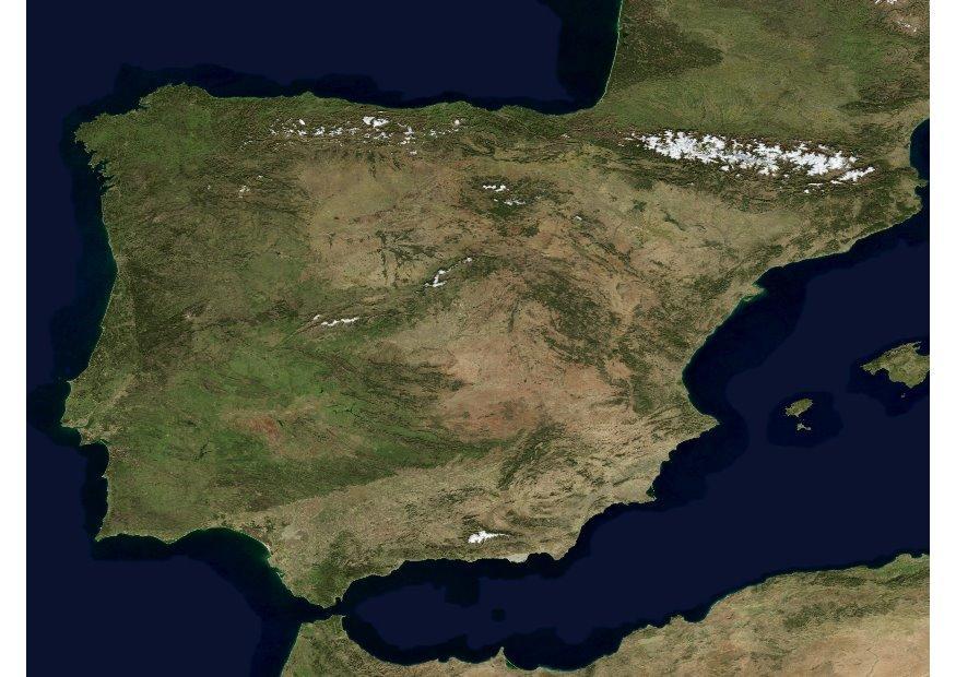 Foto satelittfoto av spania