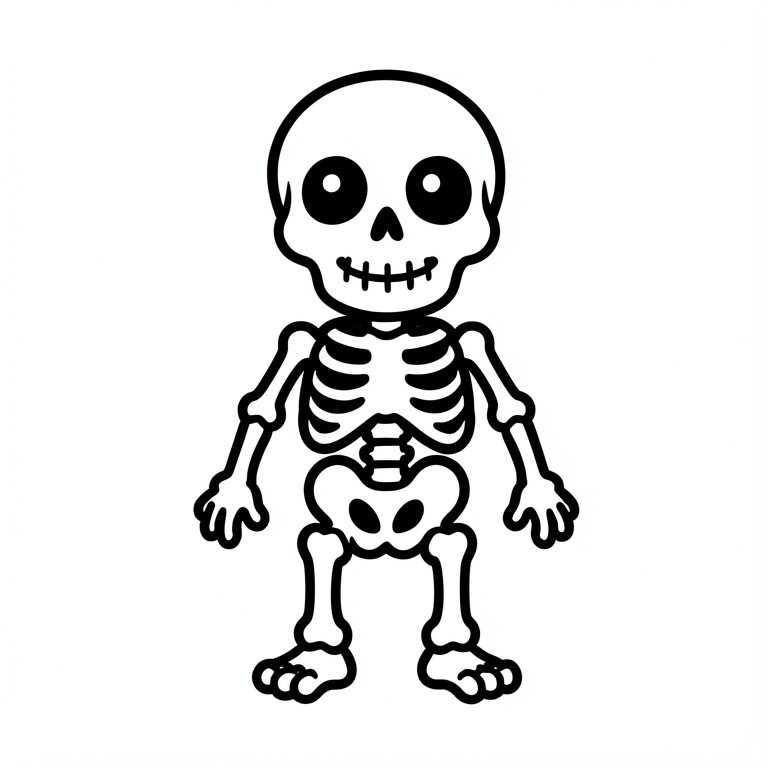 Fargeleggingsbilde sA¸tt halloween-skjelett