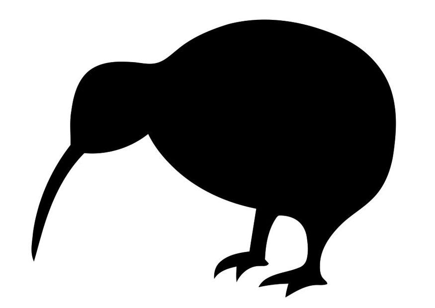 silhuett av en fugl - kiwi Fargeleggingsbilde silhuett av en fugl - kiwi