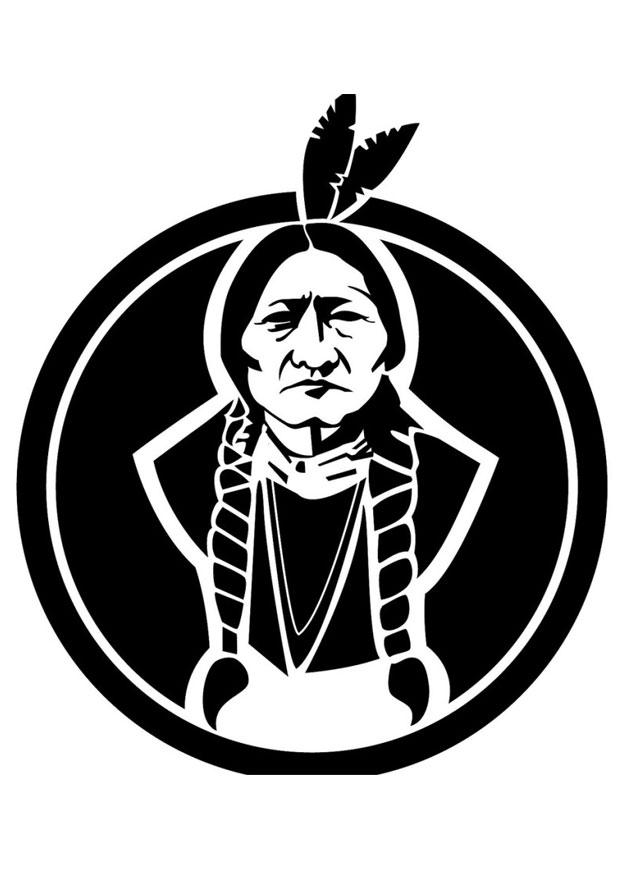 sitting bull Fargeleggingsbilde sitting bull