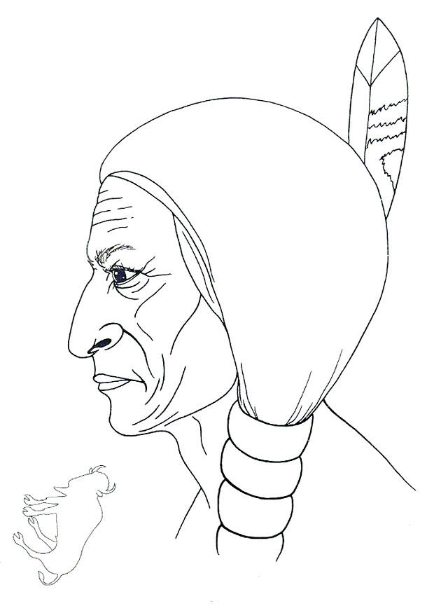 sitting bull Fargeleggingsbilde sitting bull