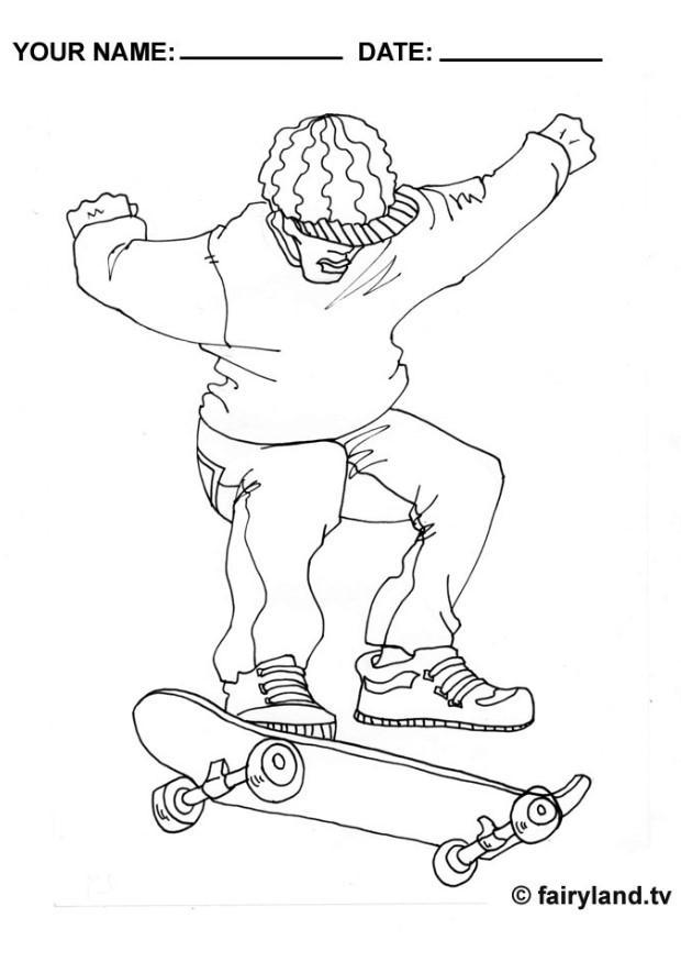 Fargeleggingsbilde skateboard
