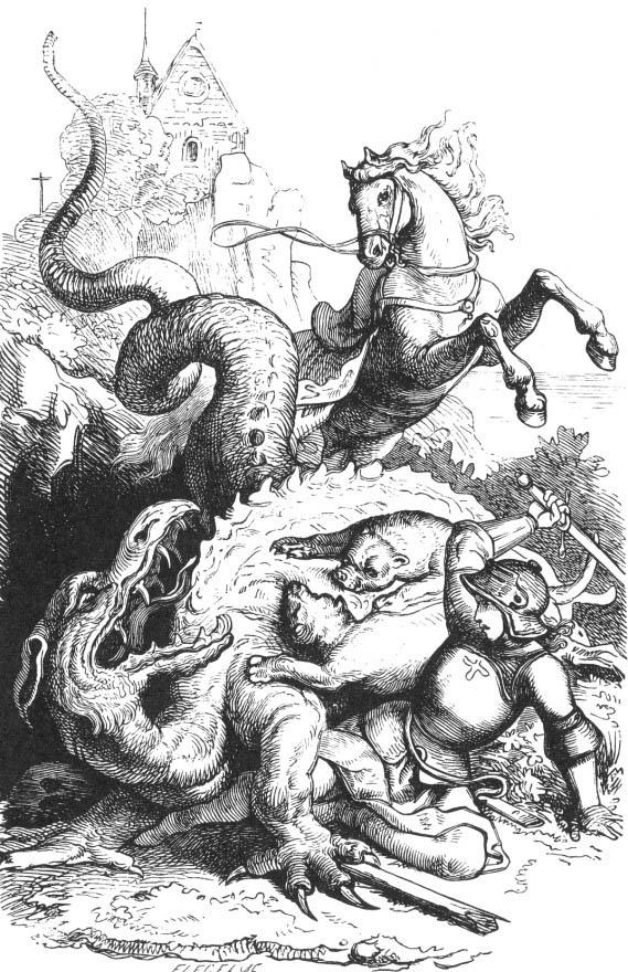Fargeleggingsbilde slosskamp med dragen