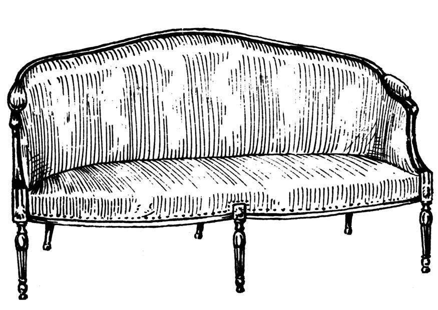 sofa Fargeleggingsbilde sofa
