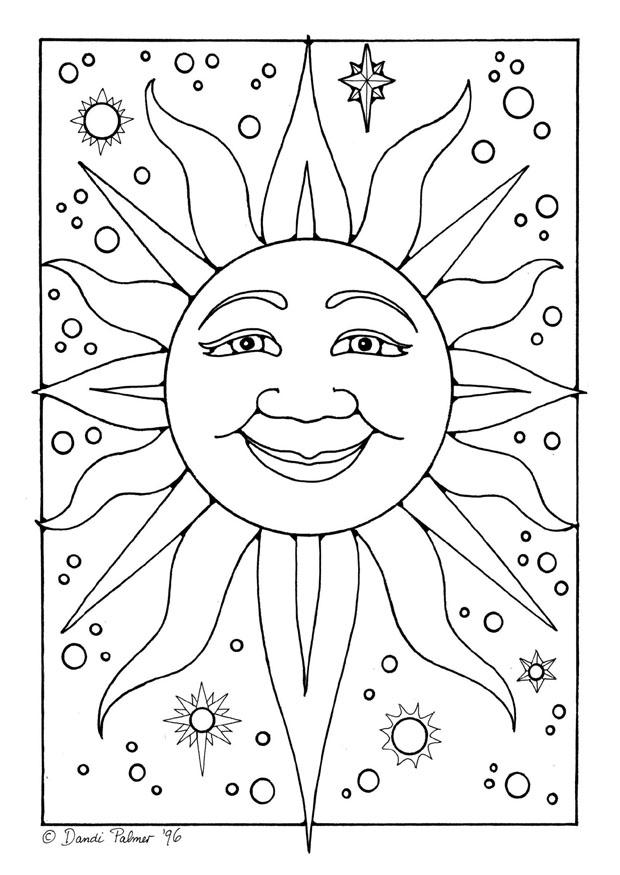 Fargeleggingsbilde sol