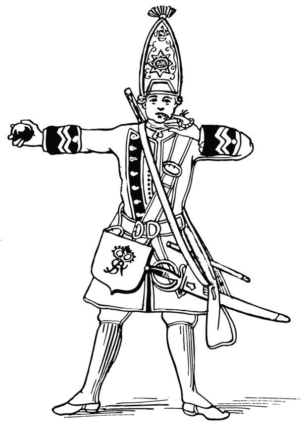 Fargeleggingsbilde soldat