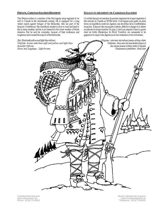 Fargeleggingsbilde soldat fra carignan