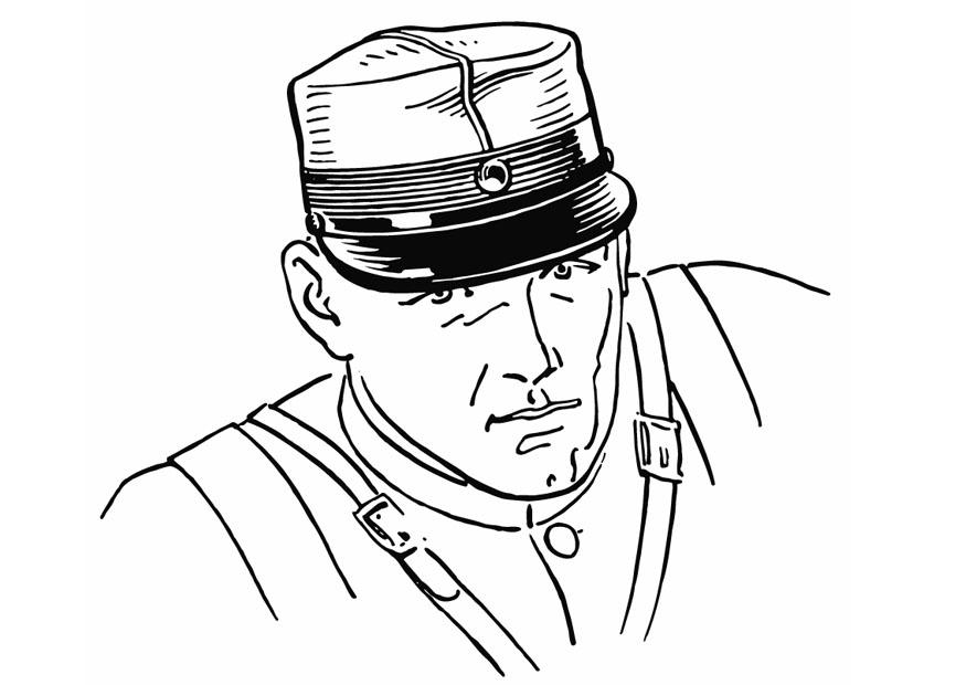 Fargeleggingsbilde soldat med hatt