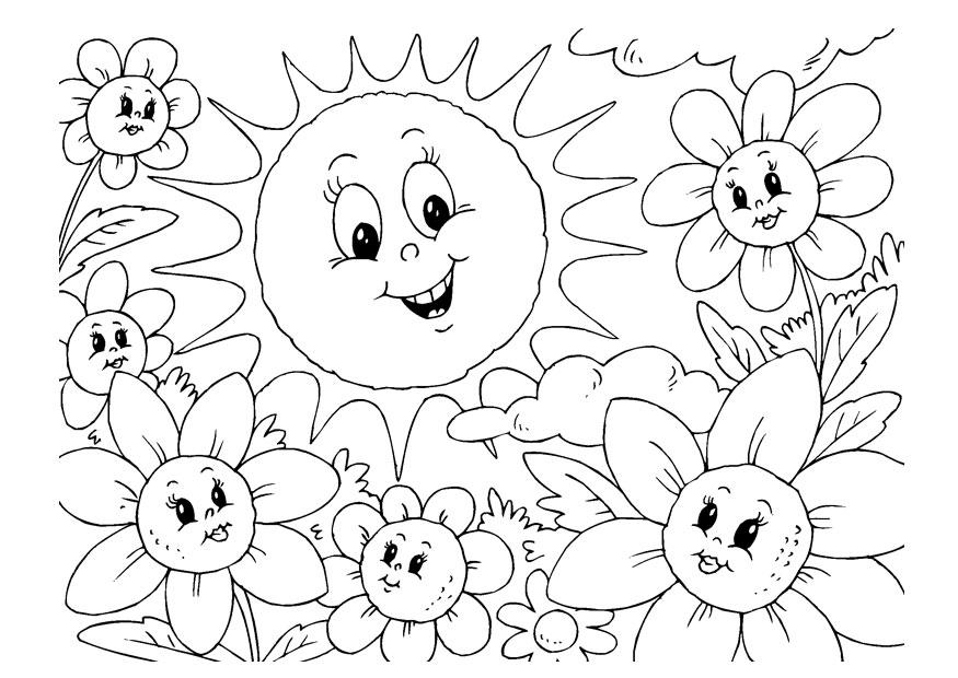 Fargeleggingsbilde sommer