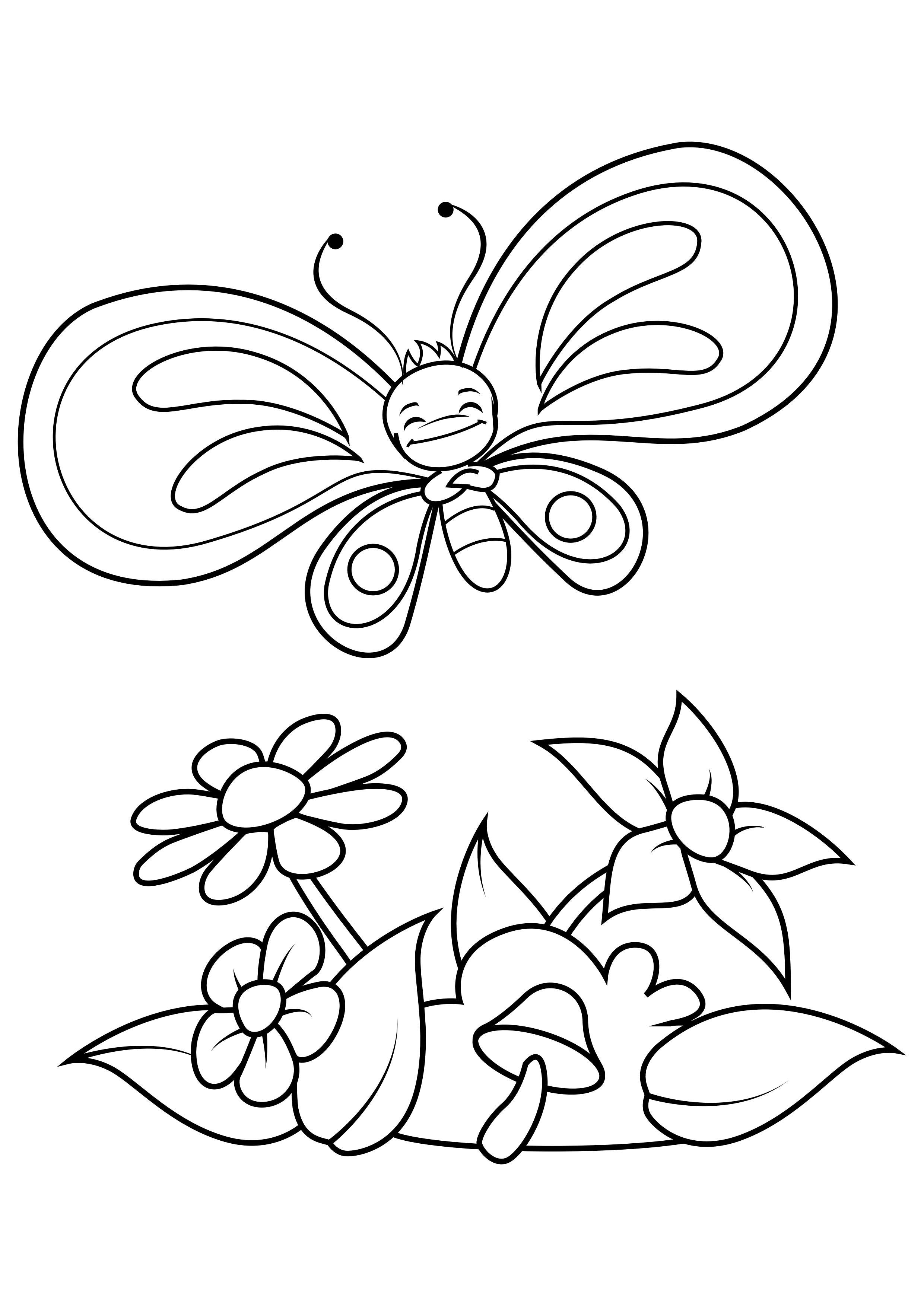 sommerfugl nyter Fargeleggingsbilde sommerfugl nyter