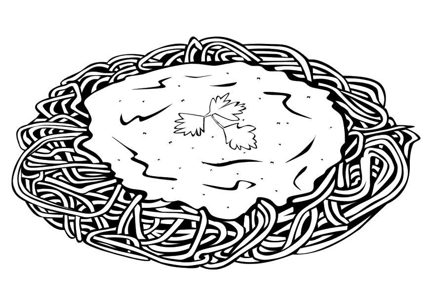Fargeleggingsbilde spaghetti