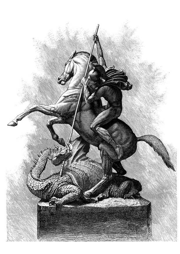 st. george og dragen Fargeleggingsbilde st. george og dragen