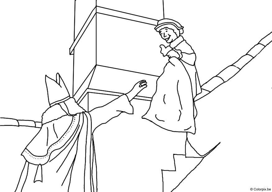 Fargeleggingsbilde st. nikolaus pA¥ taket