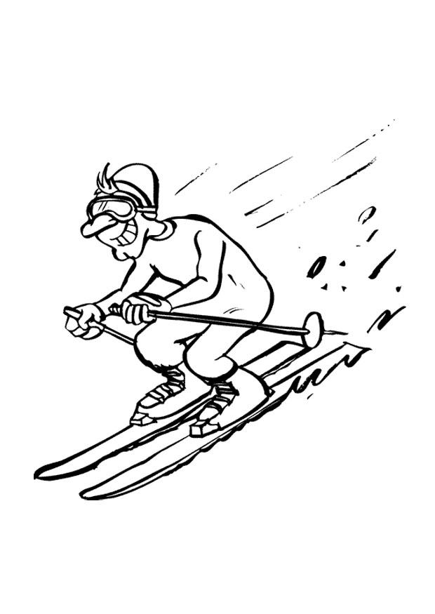 Fargeleggingsbilde stA¥ pA¥ ski