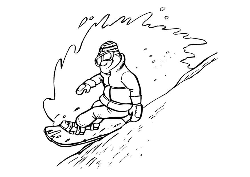 Fargeleggingsbilde stA¥ pA¥ snowboard