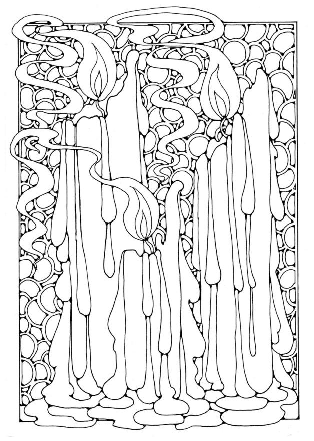 stearinlys Fargeleggingsbilde stearinlys