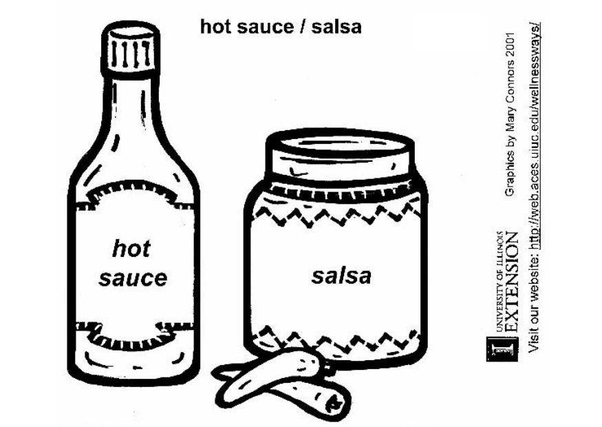 Fargeleggingsbilde sterk saus