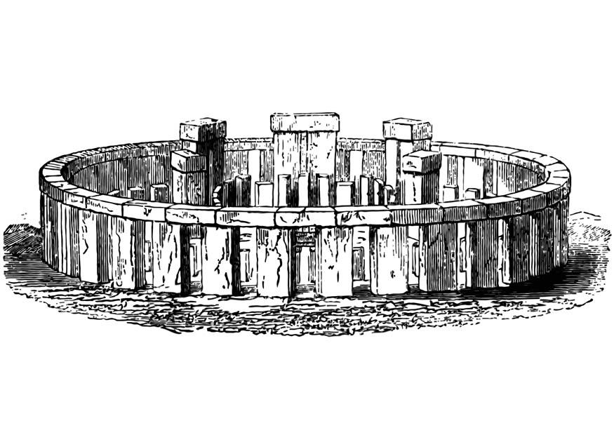 Fargeleggingsbilde stonehenge - A¥ rekonstruere