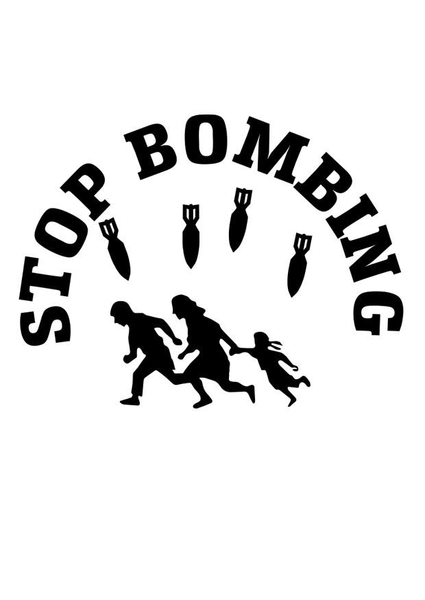 Fargeleggingsbilde stopp bombingen