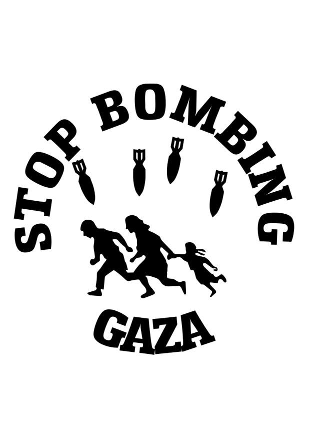 Fargeleggingsbilde stopp gaza-bombingen