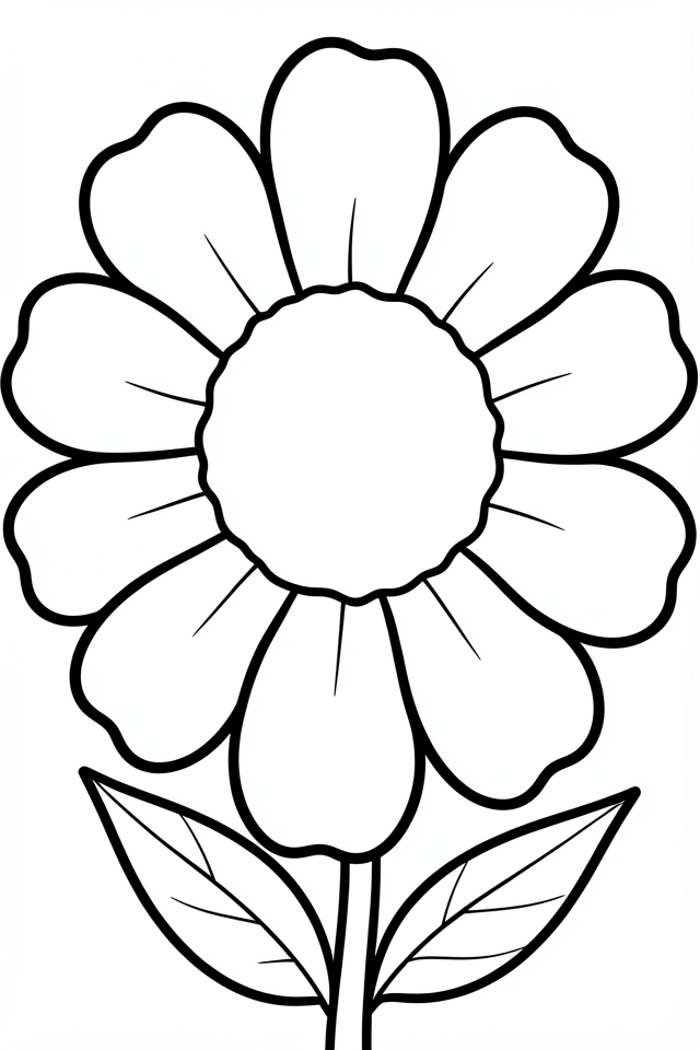 Fargeleggingsbilde stor blomst