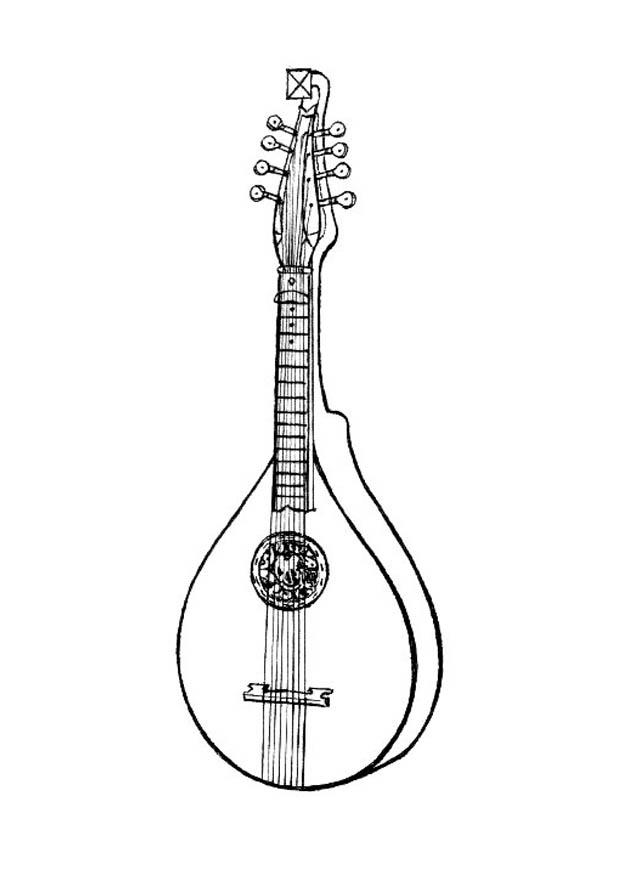 strengeinstrument - gitarlignende instrument Fargeleggingsbilde strengeinstrument - gitarlignende instrument