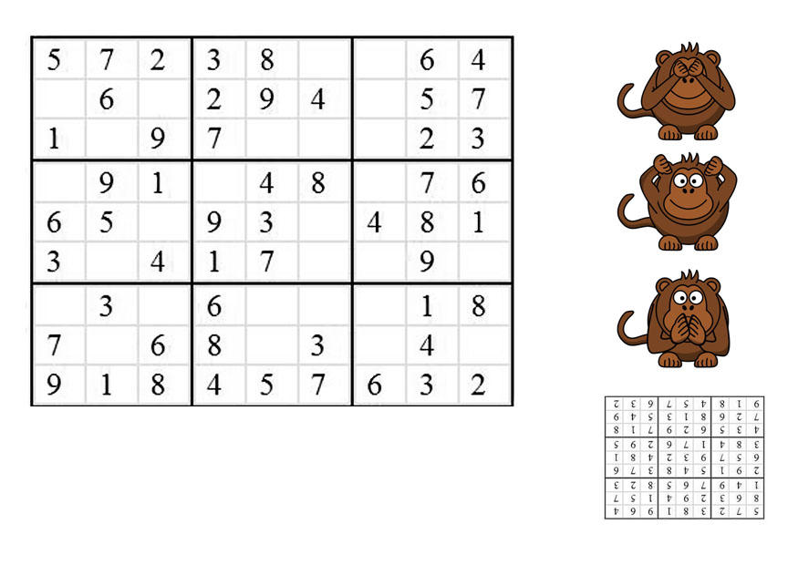 sudoku - apekatter bilde sudoku - apekatter