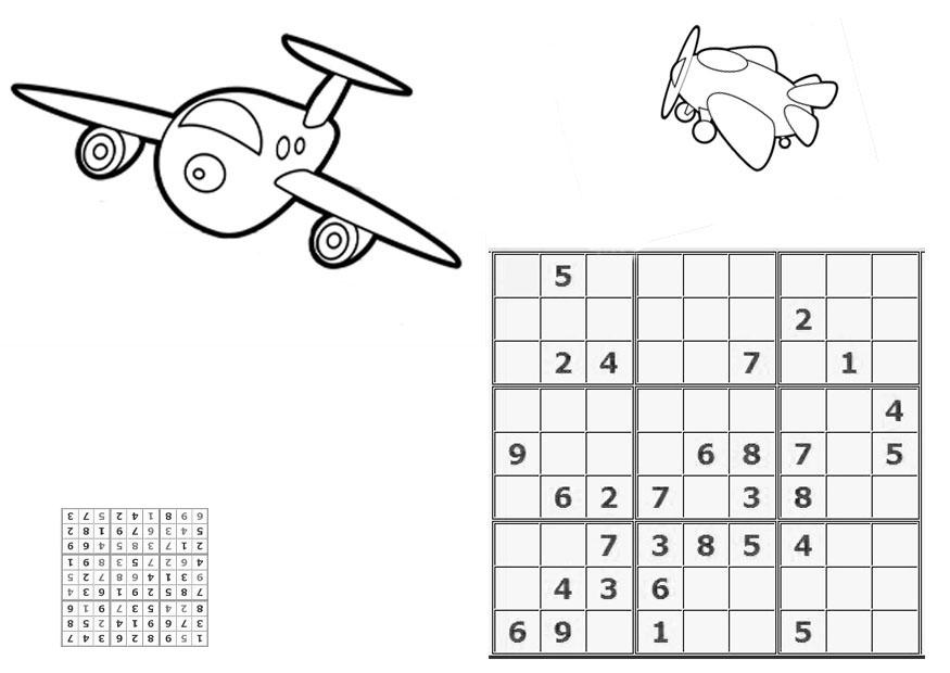 Fargeleggingsbilde sudoku - fly