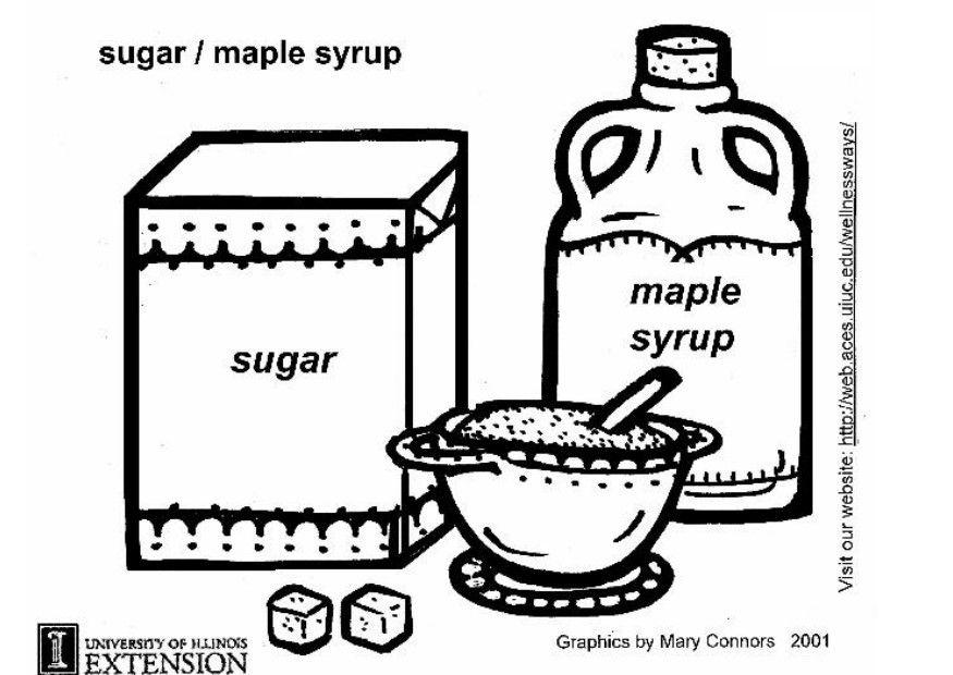 Fargeleggingsbilde sukker og sirup